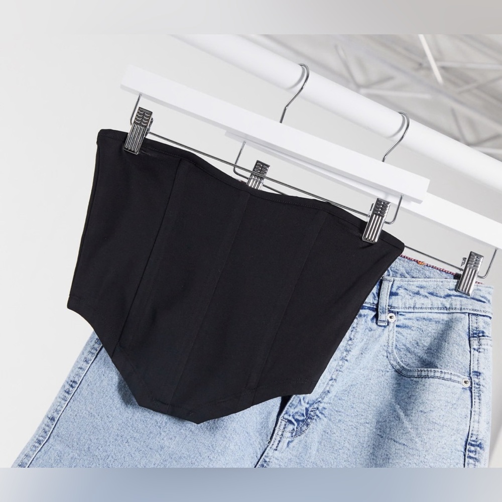 ASOS DESIGN Hourglass bandeau corset in black